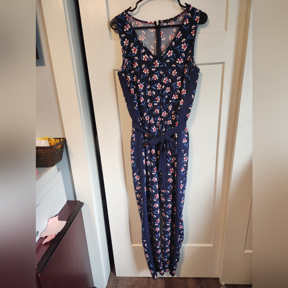 Blue floral jumpsuit